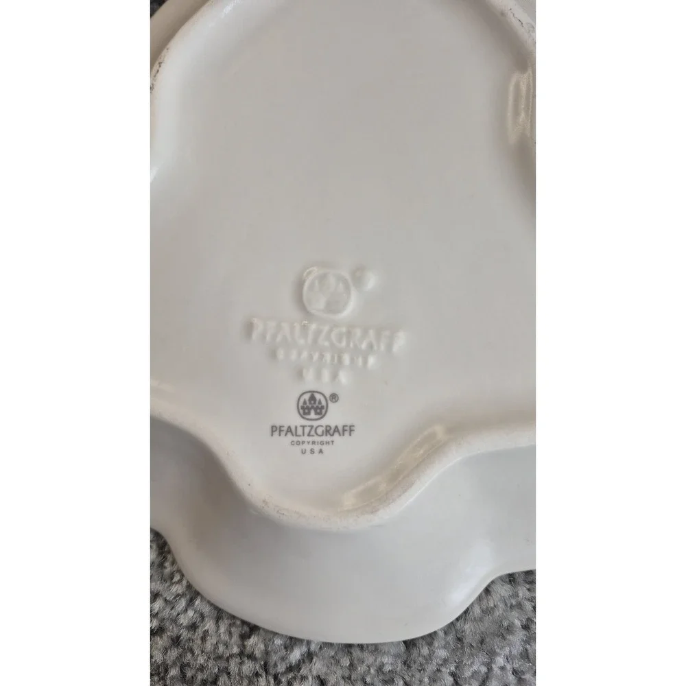 VTG‎ Pfaltzgraff Tea Rose Christmas Tree Dish Pastel Cottagecore Shabby Chic 80s - Picture 2 of 5